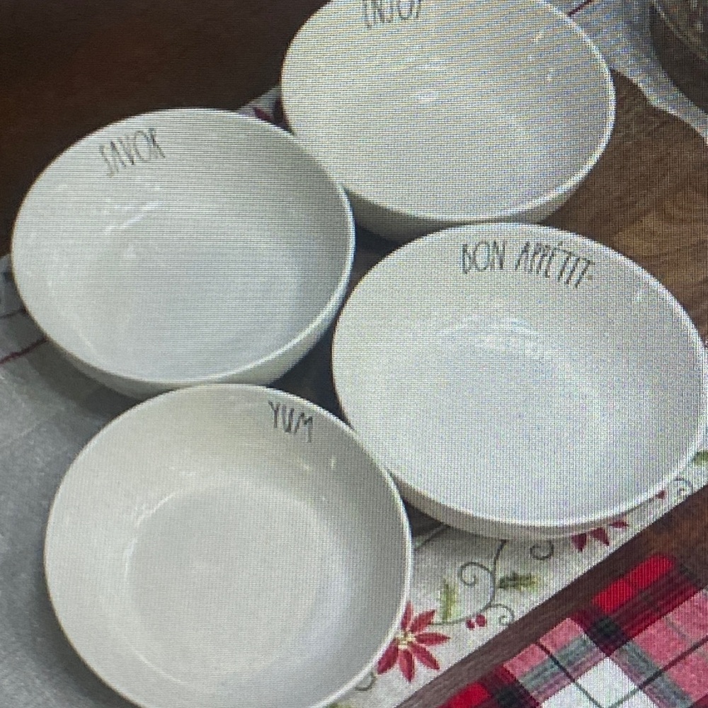 Rae Dunn White Ceramic Pasta Bowl Set